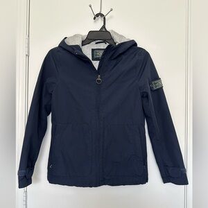 G.H. Bass & Co Jacket Women Small Blue Windbreaker Hooded Full Zip Rain Coat
